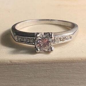 Platinum Diamond Engagement Ring Round Solitaire Channel Set Size 8